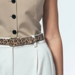 Tamaris Damengürtel<Gürtel Leder taupe-dunkelbraun