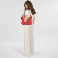 Taschendieb Wien Henkeltaschen|Schultertaschen<Malvengasse Schultertasche Leder 31 cm red solid