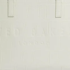 Clearance Ted Baker Croccon Shopper Tasche 34 cm ivory