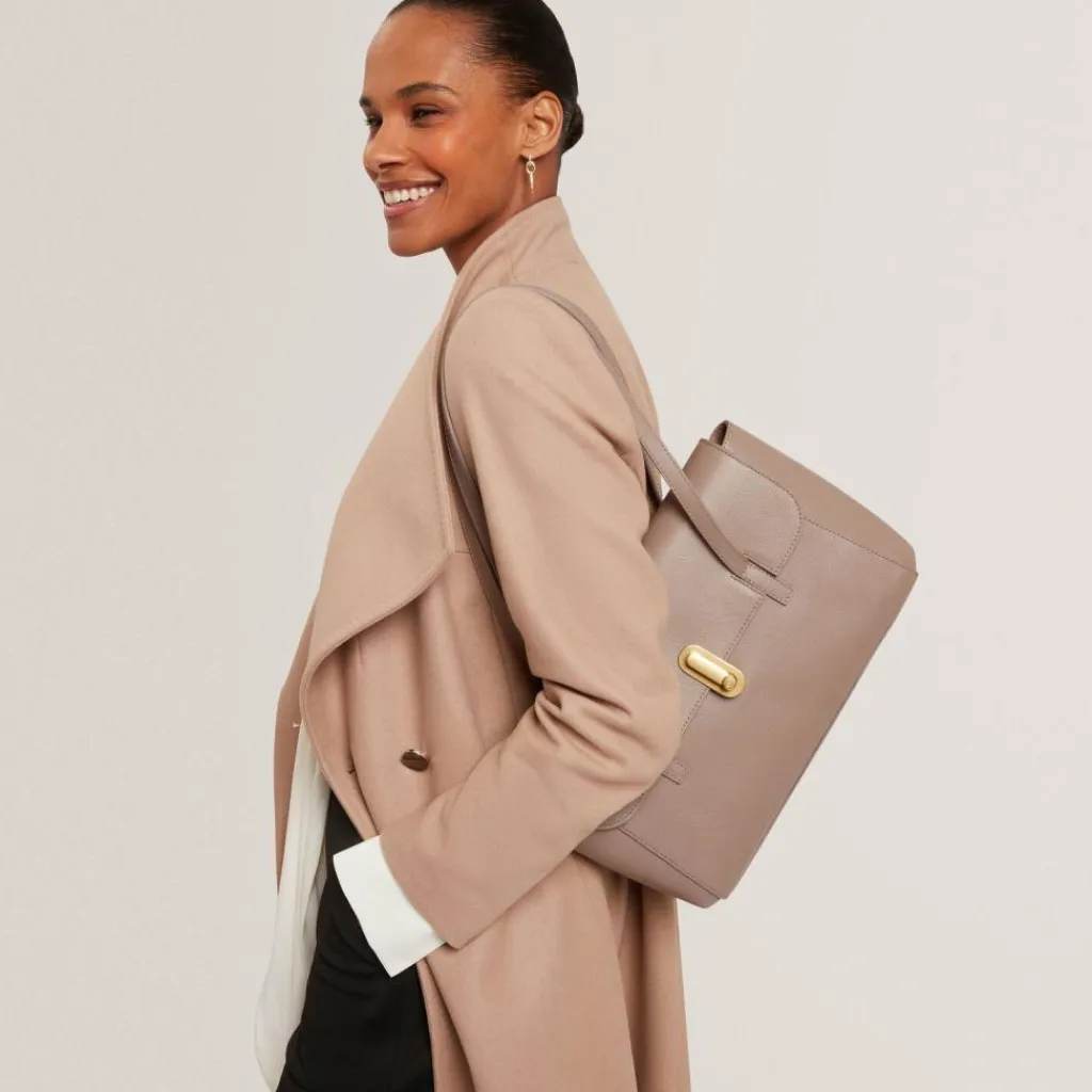 Clearance Ted Baker Kkiah Schultertasche Leder 34 cm taupe