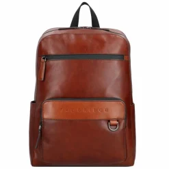 New The Bridge Damiano Business-Rucksack Leder 39 cm Laptopfach marrone