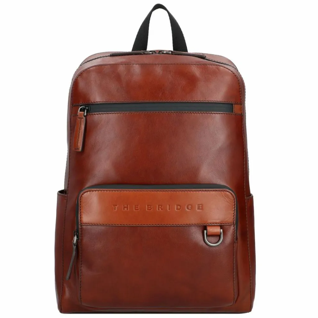 New The Bridge Damiano Business-Rucksack Leder 39 cm Laptopfach marrone