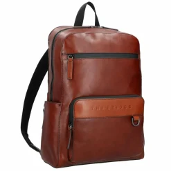 New The Bridge Damiano Business-Rucksack Leder 39 cm Laptopfach marrone