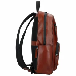 New The Bridge Damiano Business-Rucksack Leder 39 cm Laptopfach marrone