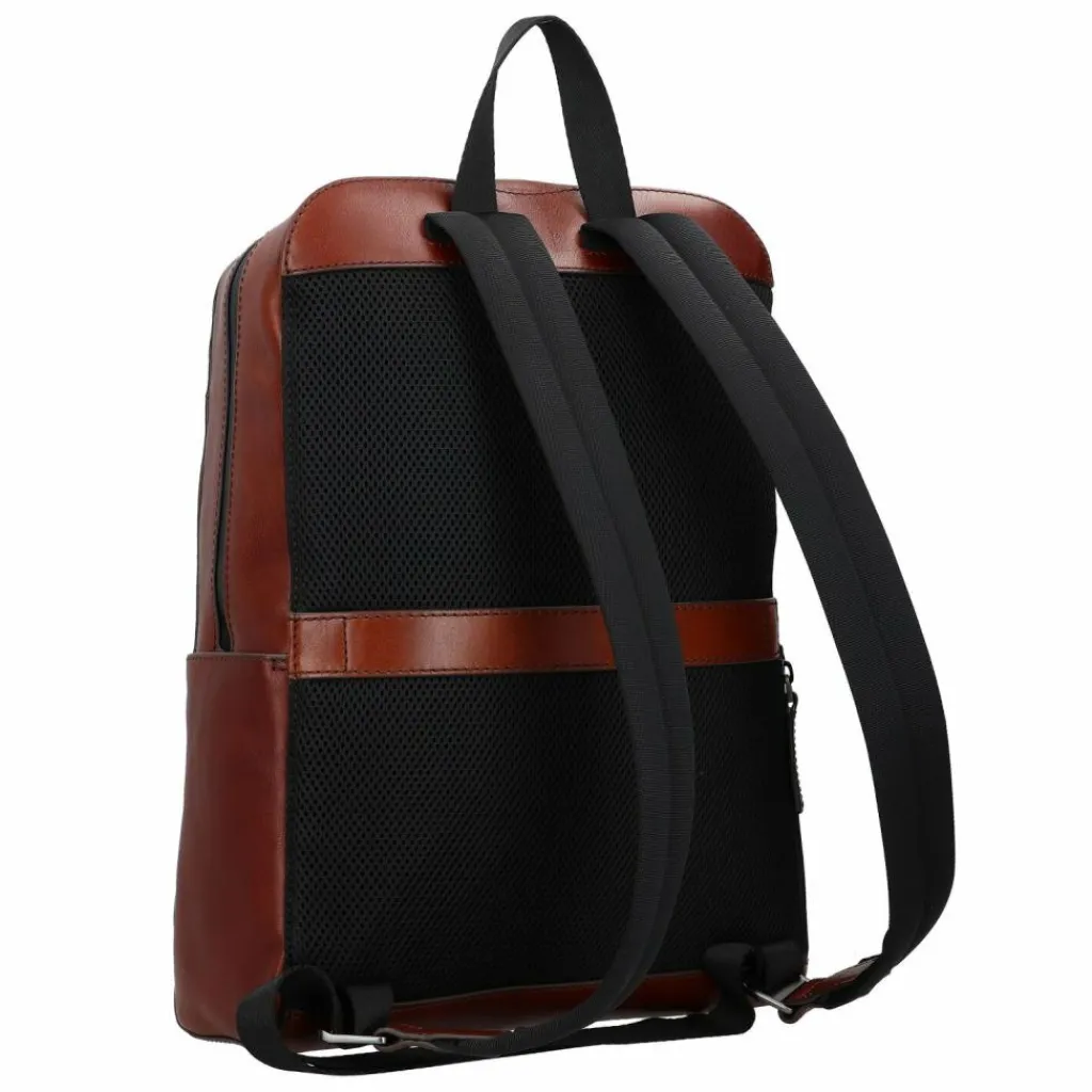 New The Bridge Damiano Business-Rucksack Leder 39 cm Laptopfach marrone