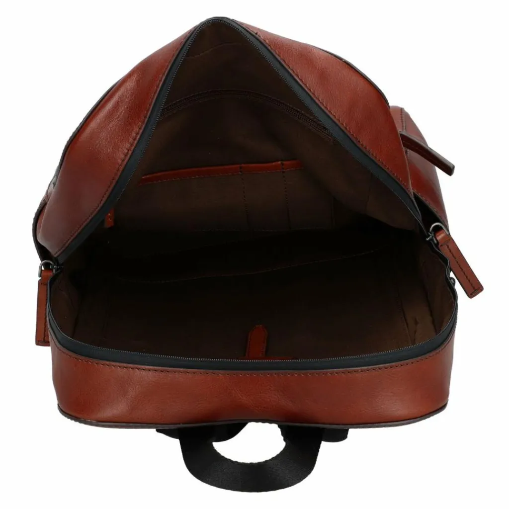 New The Bridge Damiano Business-Rucksack Leder 39 cm Laptopfach marrone