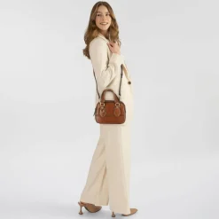 New The Bridge Daphne Handtasche Leder 20 cm marrone