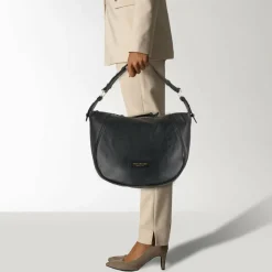 Clearance The Bridge Domitilla Schultertasche Leder 41 cm nero