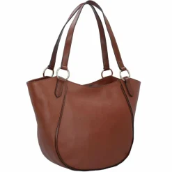 Outlet The Bridge Domitilla Shopper Tasche Leder 28 cm marrone-gold