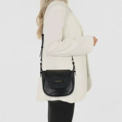 Hot The Bridge Domitilla Umhängetasche Leder 26 cm nero abb. oro