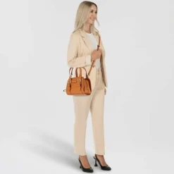 The Bridge Henkeltaschen<Elena Handtasche Leder 21 cm cognac