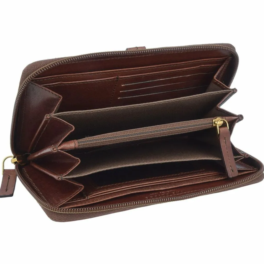 The Bridge Damengeldbörsen Querformat<Florentin Geldbörse Leder 18 cm brown-gold