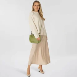 Clearance The Bridge Gaia Handtasche Leder 23 cm pistacchio