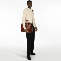 New The Bridge Iacopo Aktentasche Leder 40 cm Laptopfach marrone
