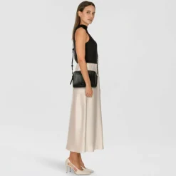 The Bridge Umhängetaschen<Ines Umhängetasche Leder 21 cm nero