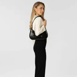 The Bridge Schultertaschen|Henkeltaschen<Isabella Schultertasche Leder 30 cm nero