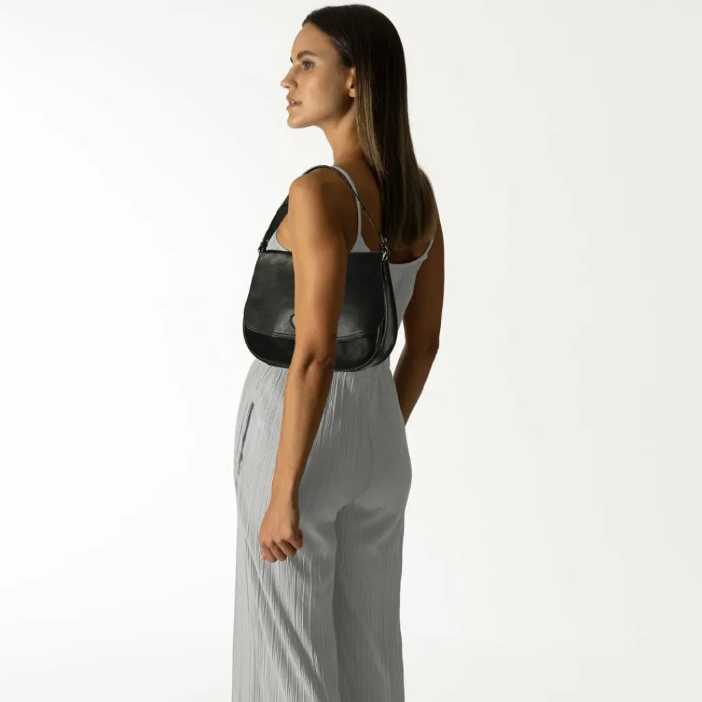 The Bridge Schultertaschen<Isadora Schultertasche Leder 30 cm nero