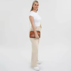 The Bridge Henkeltaschen|Schultertaschen<Lucrezia Schultertasche Leder 18.5 cm marrone