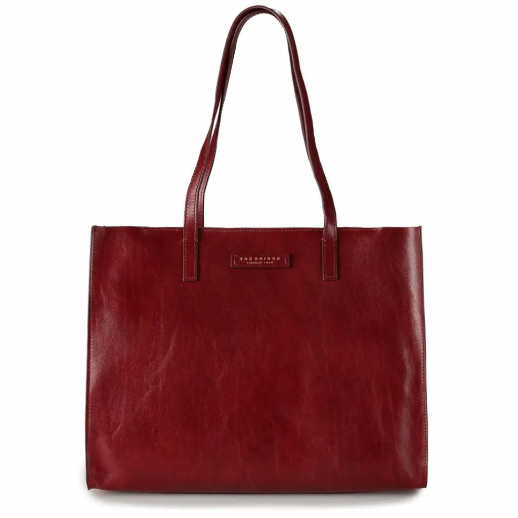 The Bridge Shopper|Schultertaschen<Shopper Tasche Leder 36 cm rosso