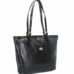 The Bridge Shopper|Schultertaschen<Story Donna Shopper Tasche Leder 32 cm nero-gold