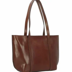 The Bridge Shopper|Schultertaschen<Vittoria Shopper Tasche Leder 36 cm brown-gold