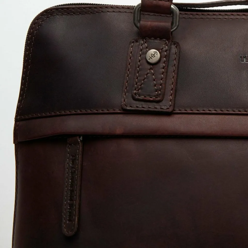 The Chesterfield Brand Henkeltaschen|Schultertaschen<Branson Schultertasche Leder 37 cm Laptopfach brown