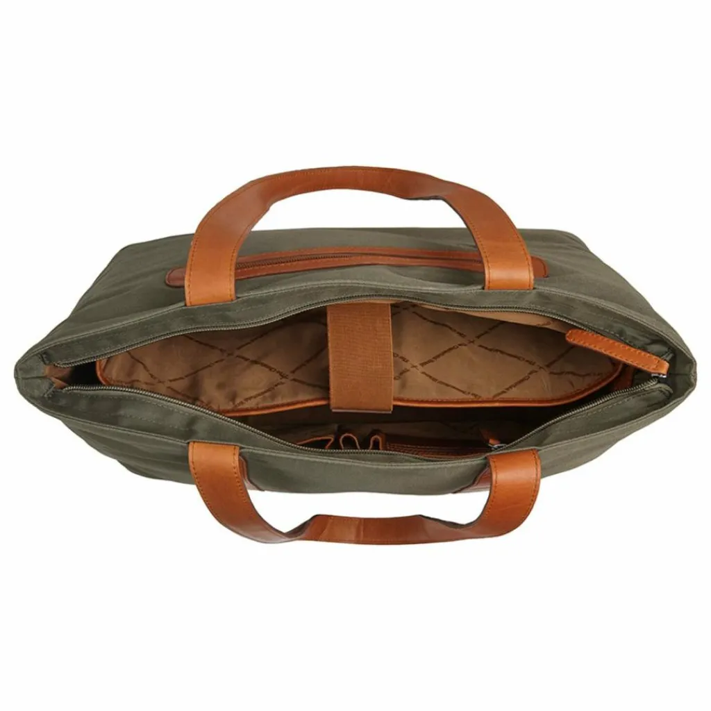 The Chesterfield Brand Shopper|Schultertaschen<Otta Shopper Tasche Leder 40 cm Laptopfach steel green