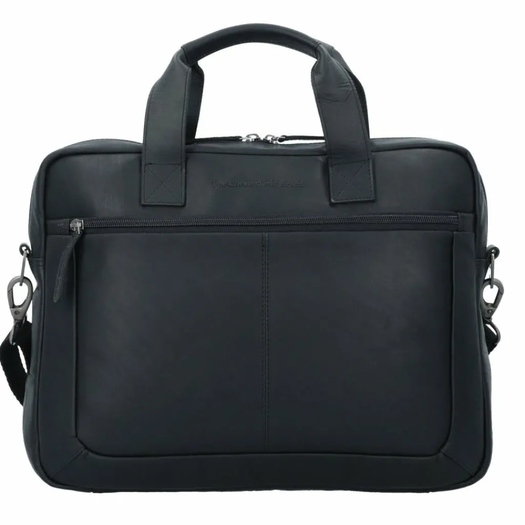 Clearance The Chesterfield Brand Wax Pull Up Aktentasche Leder 40 cm Laptopfach schwarz