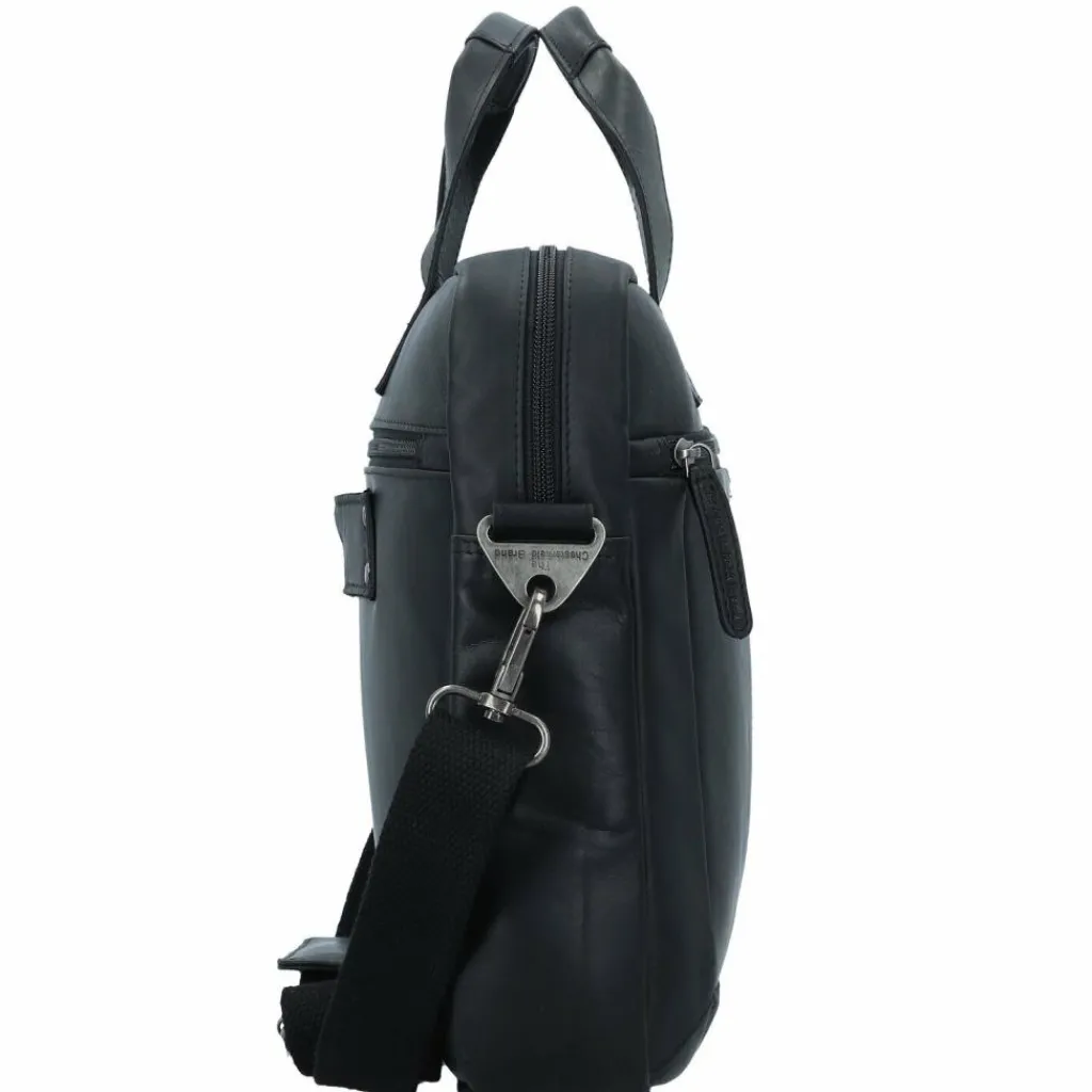 Clearance The Chesterfield Brand Wax Pull Up Aktentasche Leder 40 cm Laptopfach schwarz