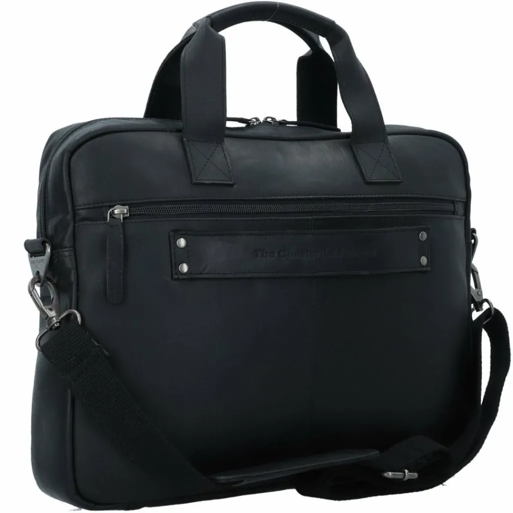 Clearance The Chesterfield Brand Wax Pull Up Aktentasche Leder 40 cm Laptopfach schwarz