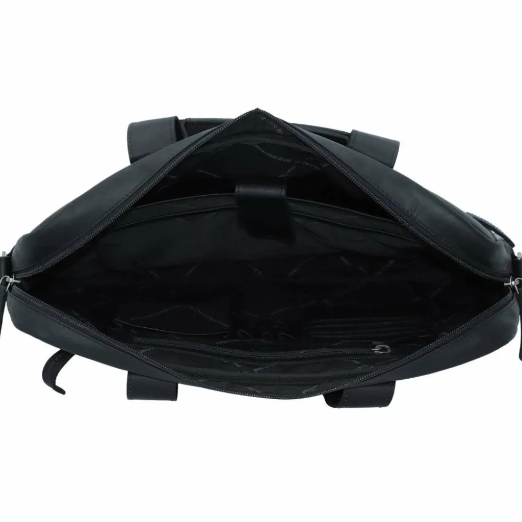 Clearance The Chesterfield Brand Wax Pull Up Aktentasche Leder 40 cm Laptopfach schwarz