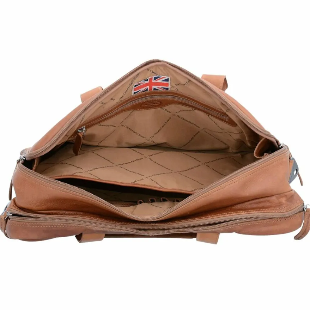 Clearance The Chesterfield Brand Wax Pull Up Aktentasche Leder 44 cm Laptopfach cognac