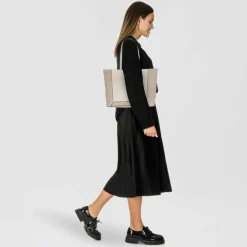 Outlet Tom Tailor Nara Shopper Tasche 44 cm mixed taupe