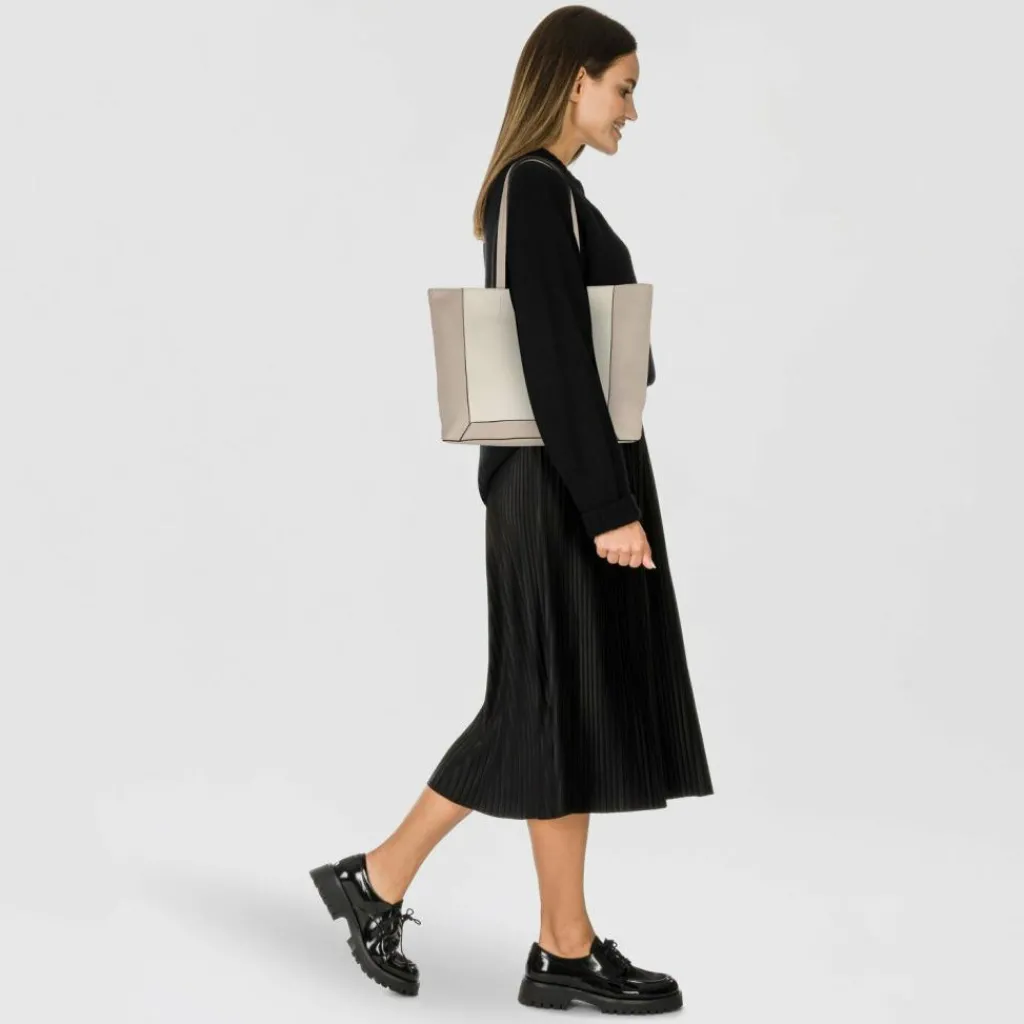 Outlet Tom Tailor Nara Shopper Tasche 44 cm mixed taupe