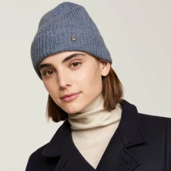 Clearance Tommy Hilfiger Cashmere Chic Strickmütze faded ink melange