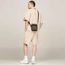 New Tommy Hilfiger Jeans Tjm Essential Daily Mini Bag Umhängetasche 17 cm pewter green