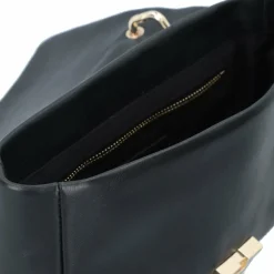 Outlet Tommy Hilfiger Pushlock Schultertasche Leder 26 cm black