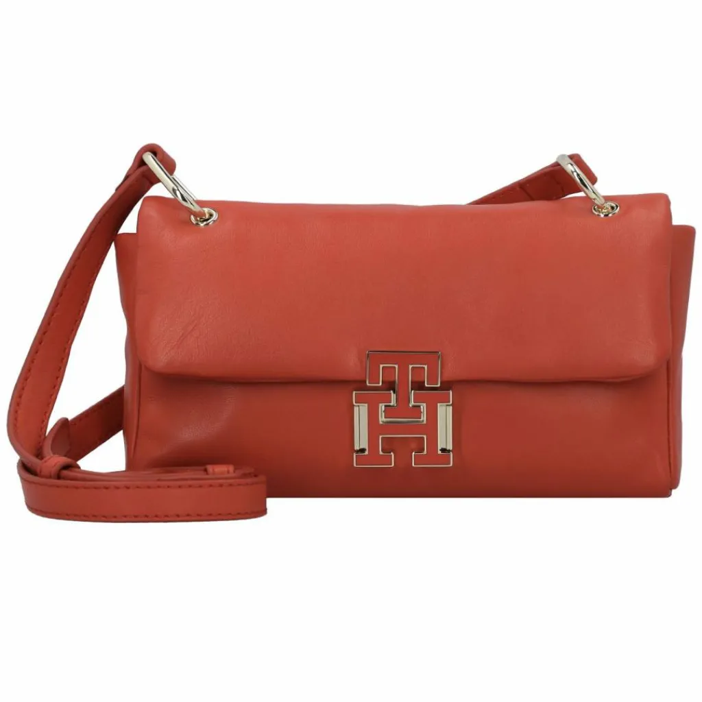 Best Tommy Hilfiger Pushlock Umhängetasche Leder 22 cm fierce red