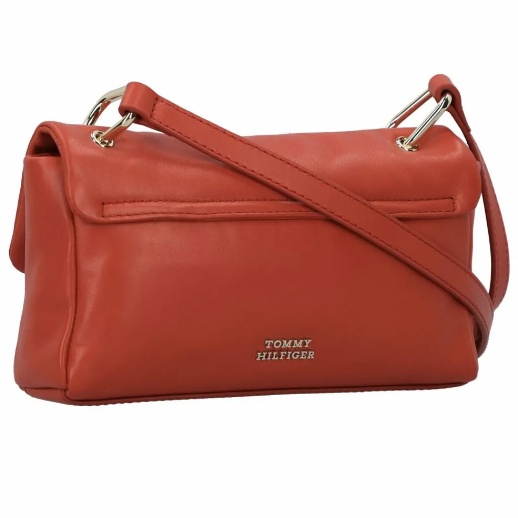 Best Tommy Hilfiger Pushlock Umhängetasche Leder 22 cm fierce red