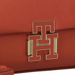 Best Tommy Hilfiger Pushlock Umhängetasche Leder 22 cm fierce red