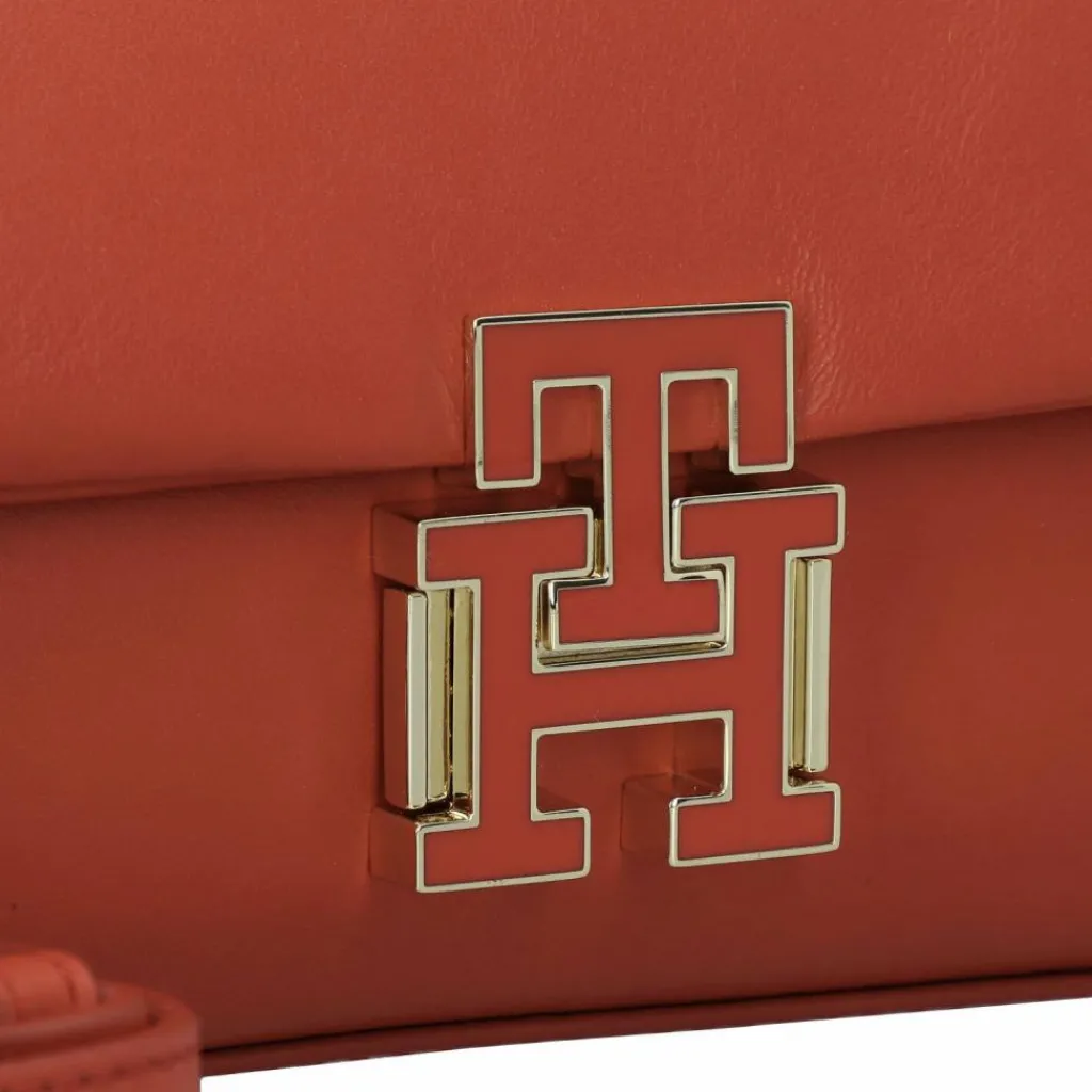 Best Tommy Hilfiger Pushlock Umhängetasche Leder 22 cm fierce red