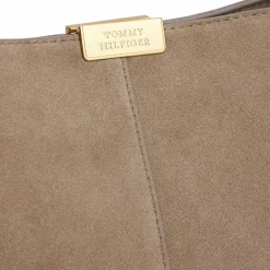 Tommy Hilfiger Henkeltaschen|Schultertaschen<TH Casual Schultertasche Leder 35 cm beige