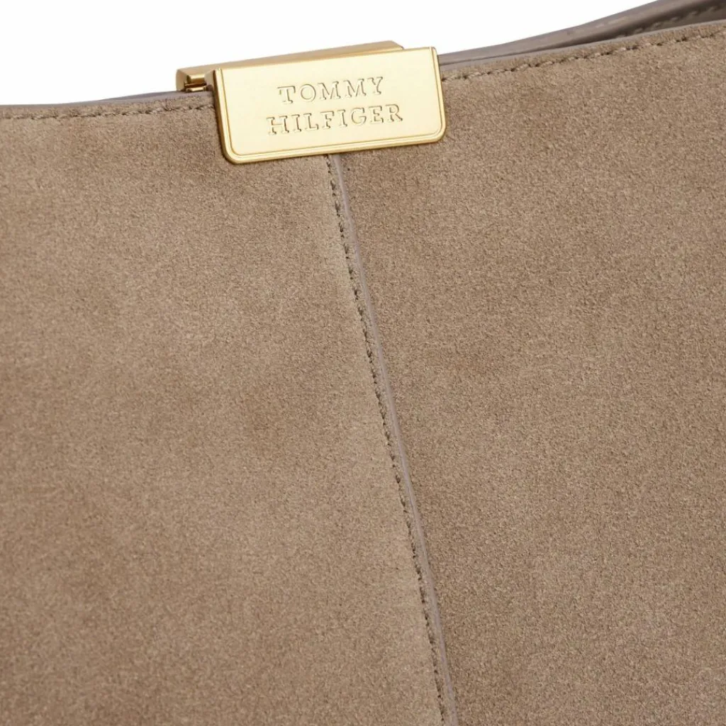 Tommy Hilfiger Henkeltaschen|Schultertaschen<TH Casual Schultertasche Leder 35 cm beige