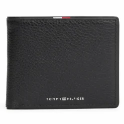 Tommy Hilfiger Herrengeldbörsen Querformat<TH Corp Geldbörse Leder 11.5 cm black