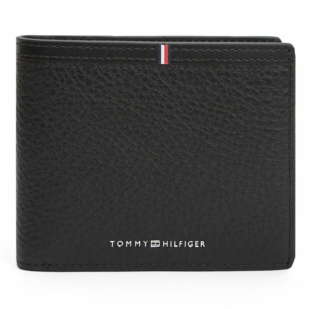 New Tommy Hilfiger TH Corp Geldbörse Leder 11.5 cm black