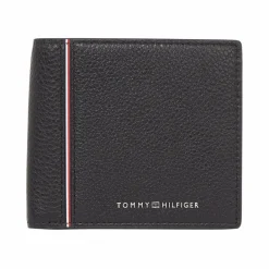 Tommy Hilfiger Herrengeldbörsen Querformat<TH Corp Geldbörse Leder 11.5 cm black