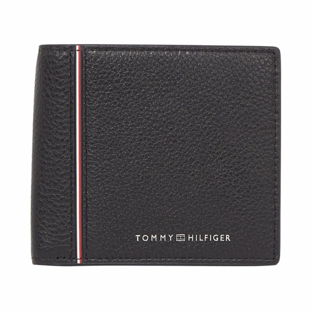 Tommy Hilfiger Herrengeldbörsen Querformat<TH Corp Geldbörse Leder 11.5 cm black