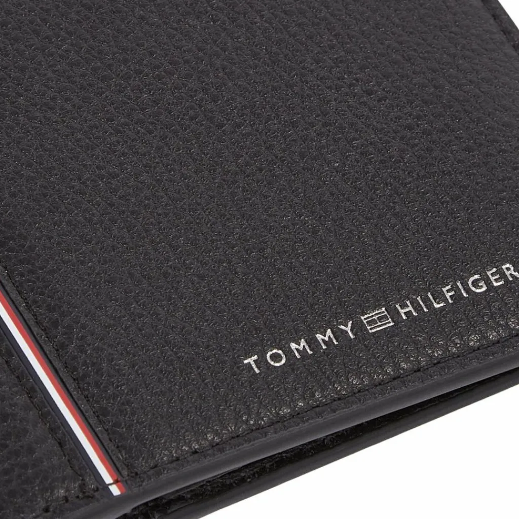 Tommy Hilfiger Herrengeldbörsen Querformat<TH Corp Geldbörse Leder 11.5 cm black