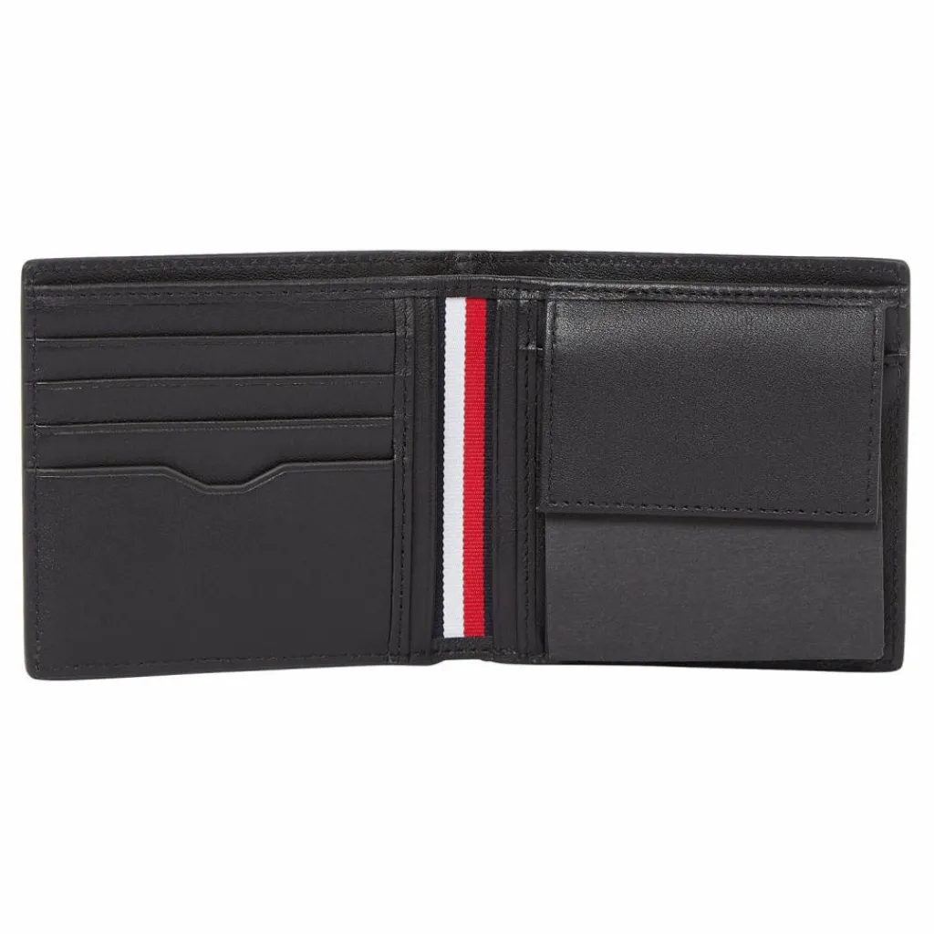 Tommy Hilfiger Herrengeldbörsen Querformat<TH Corp Geldbörse Leder 11.5 cm black