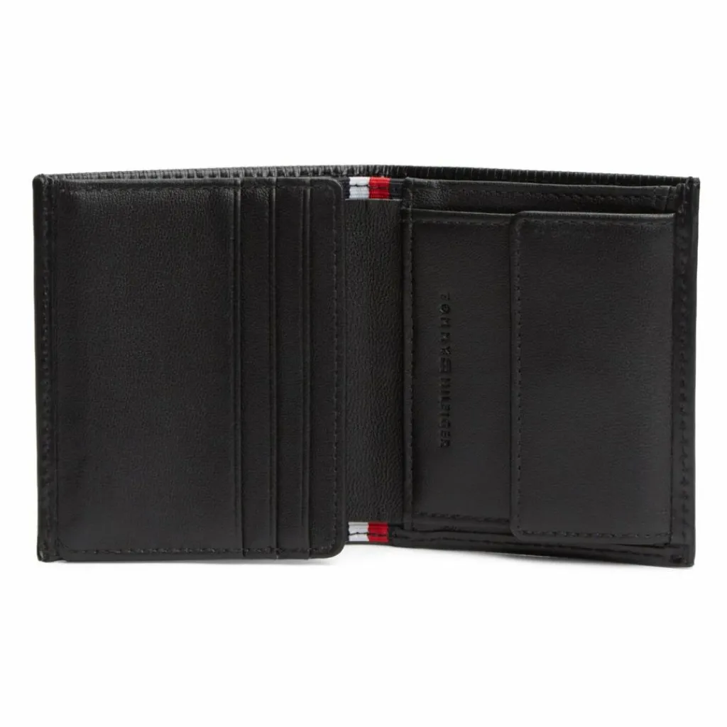 Tommy Hilfiger Herrengeldbörsen Hochformat<TH Flag Geldbörse Leder 9 cm black